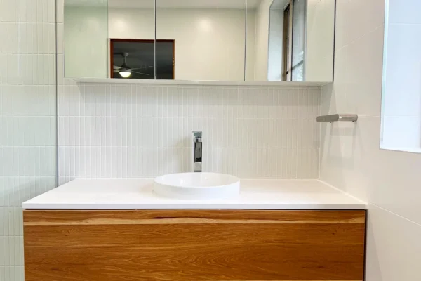 image of a bathroom vanity newly completed on bathroom renovations lugarno