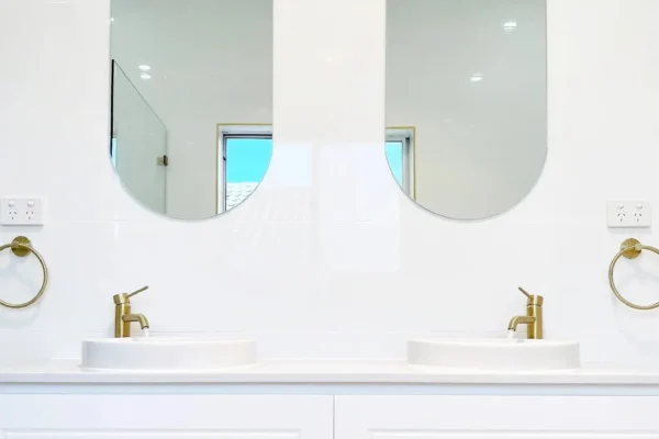 image of double bathroom vanity that was completed on bathroom renovations georges hall