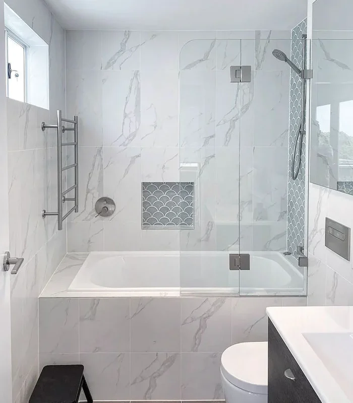image of a bathroom completed on lilyfield bathroom renovations