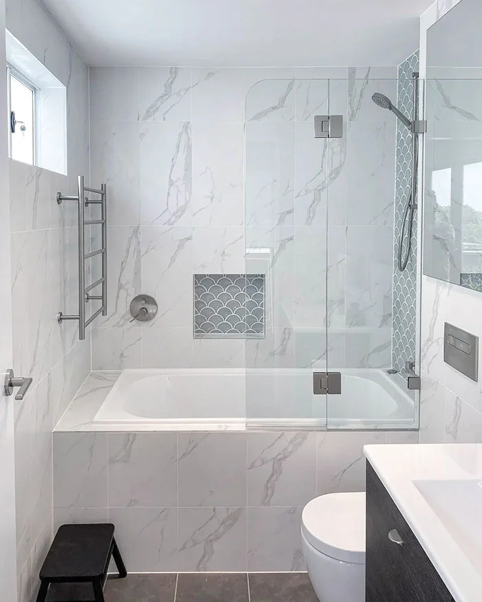 image of a bathroom completed on lilyfield bathroom renovations