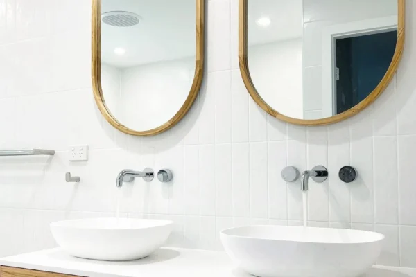 double bathroom vanity completed on curl curl bathroom renovations