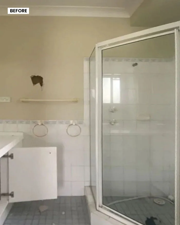 an image before quakers hill bathroom renovation started