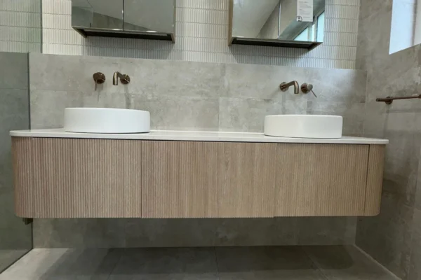 image of a double sink with double mirror