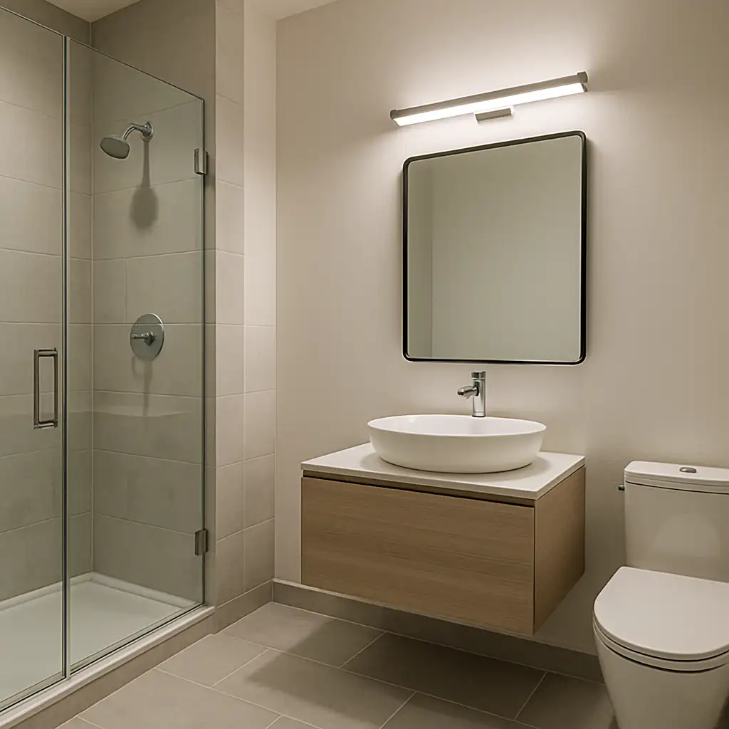 Modern bathroom design with contemporary fixtures