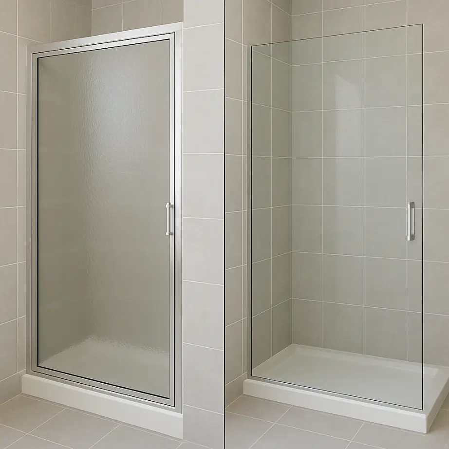 comparison of two shower glass