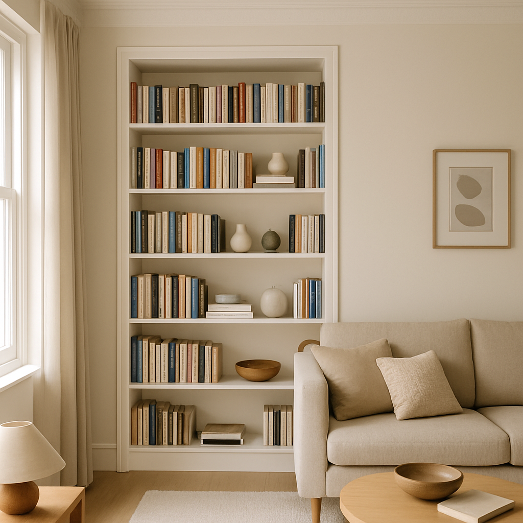 image of a book storage near the window for topic on apartment renovation ideas