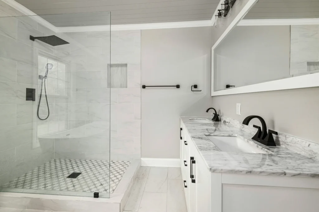 image of a bathroom that has tiles
