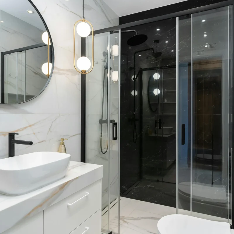 sample image of a modern bathroom for topic about plumbing in bathroom renovations